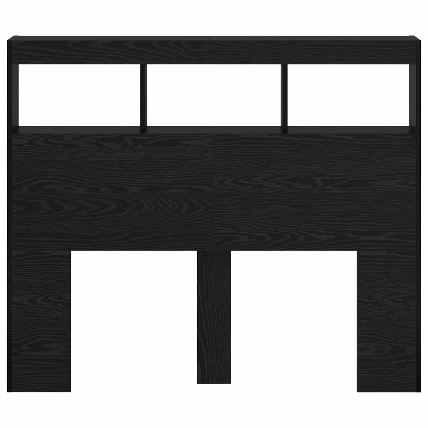 Berkfield Home Black Oak Headboard with Integrated Lighting and Bedside Shelf, W/D/H: 120 x 17 x 102 cm – 3