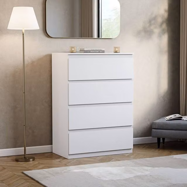 HD Designs Denver 4 Drawer Chest of Drawers in White