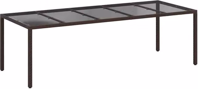 Berkfield Home Brown Poly Rattan Garden Dining Table W: 250 cm, D: 100 cm, H: 75 cm