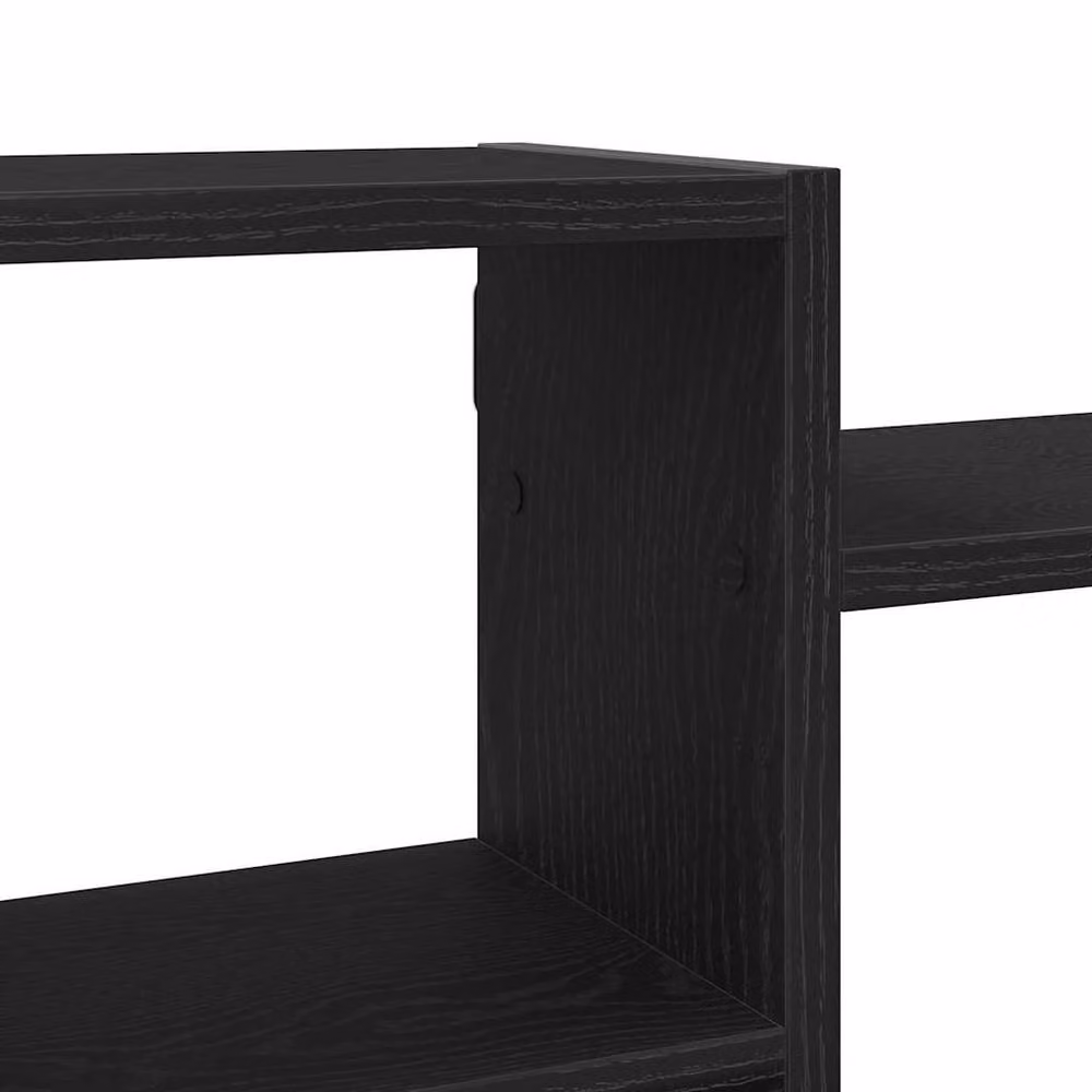 Berkfield Home Black Oak Wall Shelf, W/D/H: 129 x 42 x 18 cm – 4