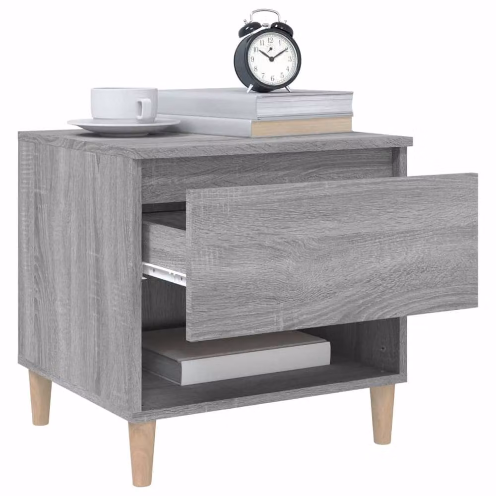Berkfield Home Set of 2 Grey Sonoma Bedside Tables, W/D/H: 50 x 46 x 50 cm – 3
