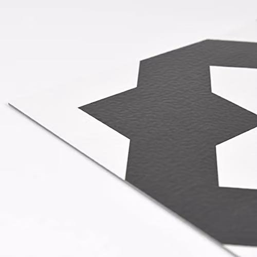FloorPops FP3308 Nordic Self-Adhesive Geometric Tile-Look Floor Tiles, Black and White – 3
