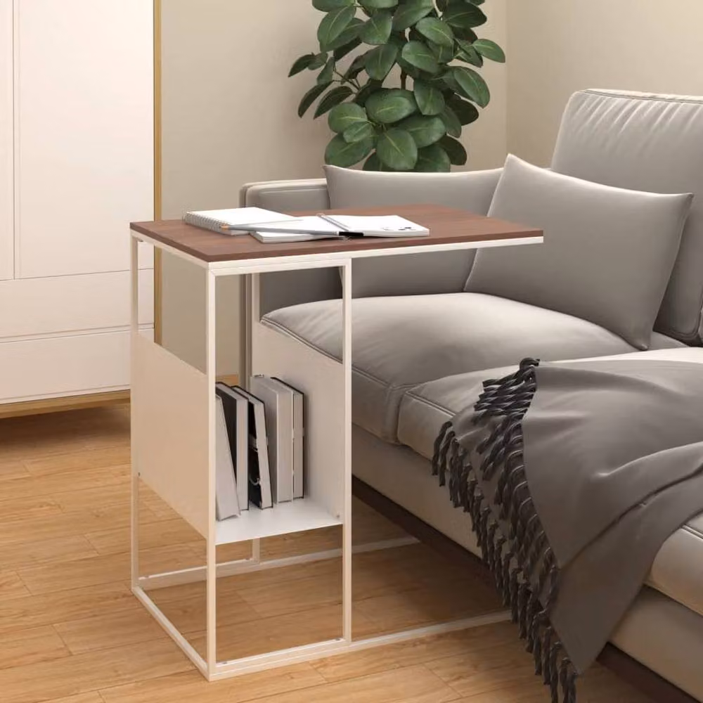 Berkfield Home White Modern Side Table in Engineered Wood W/D/H: 55 x 36 x 59.5 cm – 2