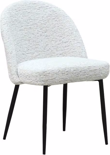 Hill Interiors Sorelle White Fabric Upholstered Dining Chair with Metal Frame