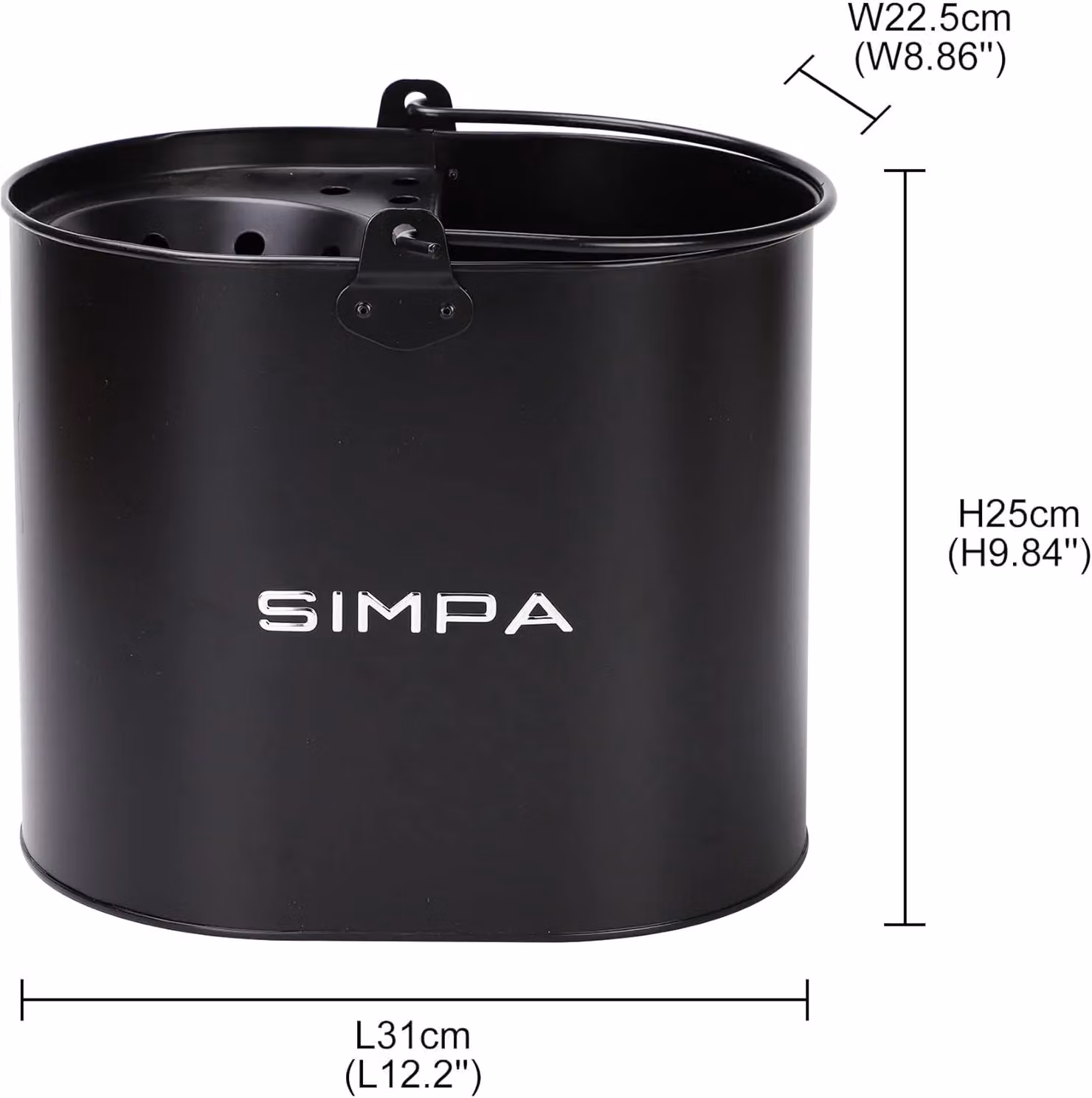 Simpa 14L Metal Mop Bucket with Wringer in Matt Black – 2