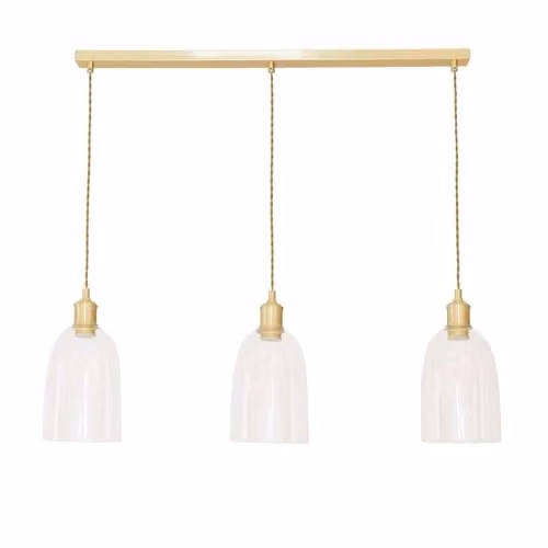 ValueLights Kira 3-Drop Glass Dome Bar Pendant Light in Brushed Gold with Bulbs Included