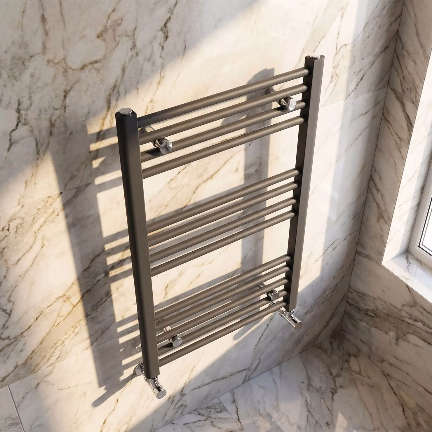Balterley Anthracite Vertical Towel Rail Radiator, W: 50 cm, H: 70 cm – 3