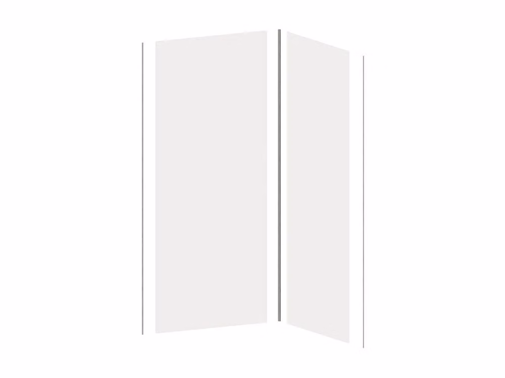 Itziar Set of 2 White Aluminium Shower Panels with Profiles, W: 90 cm