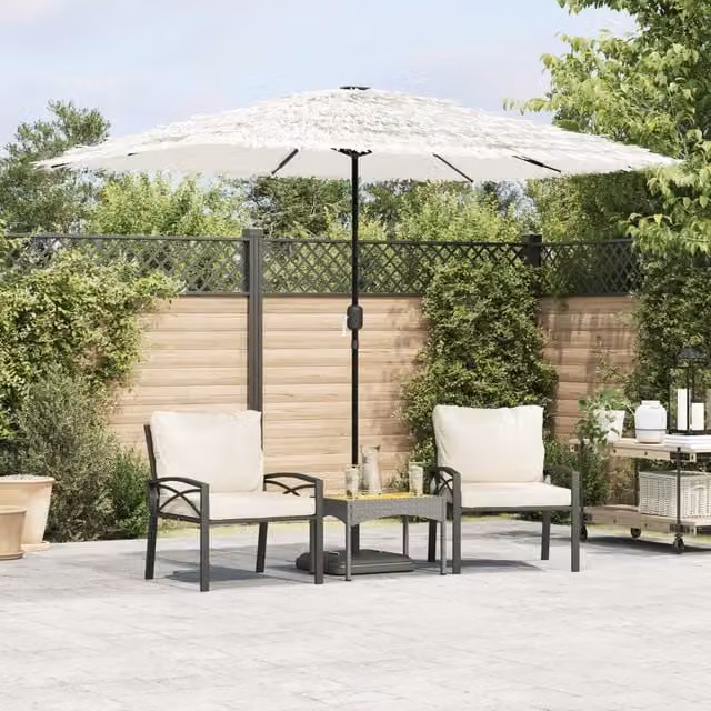 Berkfield Home Garden Parasol in White with Steel Pole, W/D/H: 300 x 200 x 250 cm – 1