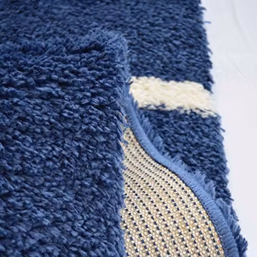 Modern Style Rugs Navy Blue Shaggy Bubble Design High Pile Rectangular Rug, W: 120 cm, L: 170 cm – 5