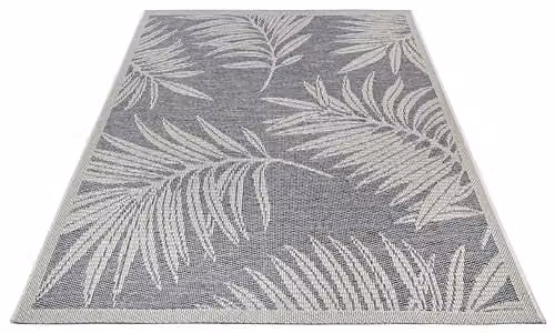 Hanse Home Tribal Floral Indoor and Outdoor Flat Weave Rug, Grey and Beige, W: 235 cm – 3