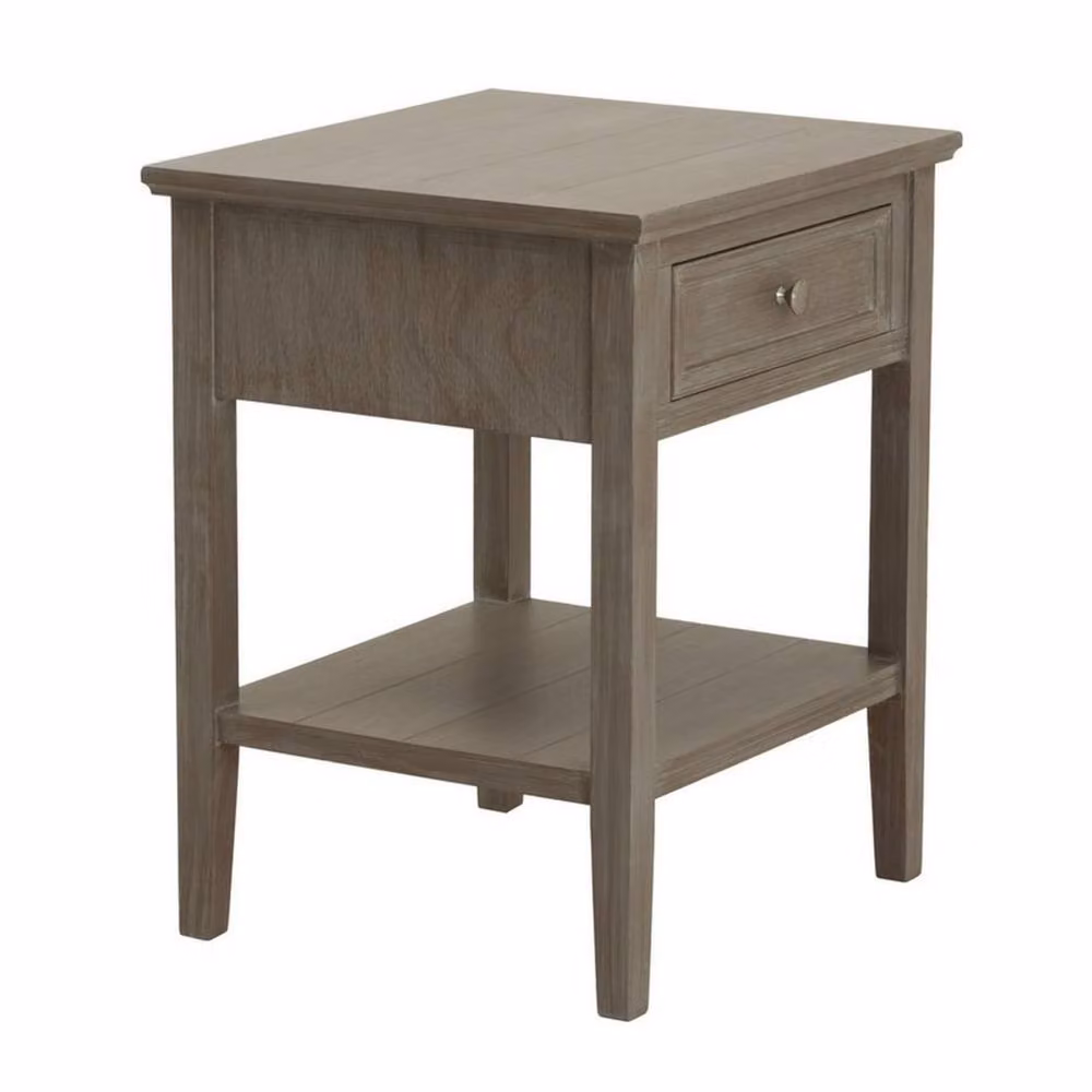 Lemon Pavilion Furniture and Decor The Serene Collection One Drawer Side Table, Grey, W: 48 cm, D: 43 cm, H: 59 cm – 2