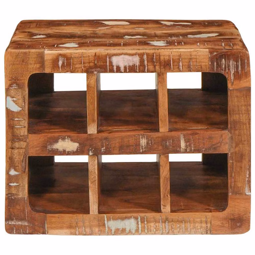 Berkfield Home Wall-mounted Rustic Wood Wine Rack with Storage, Brown – 2