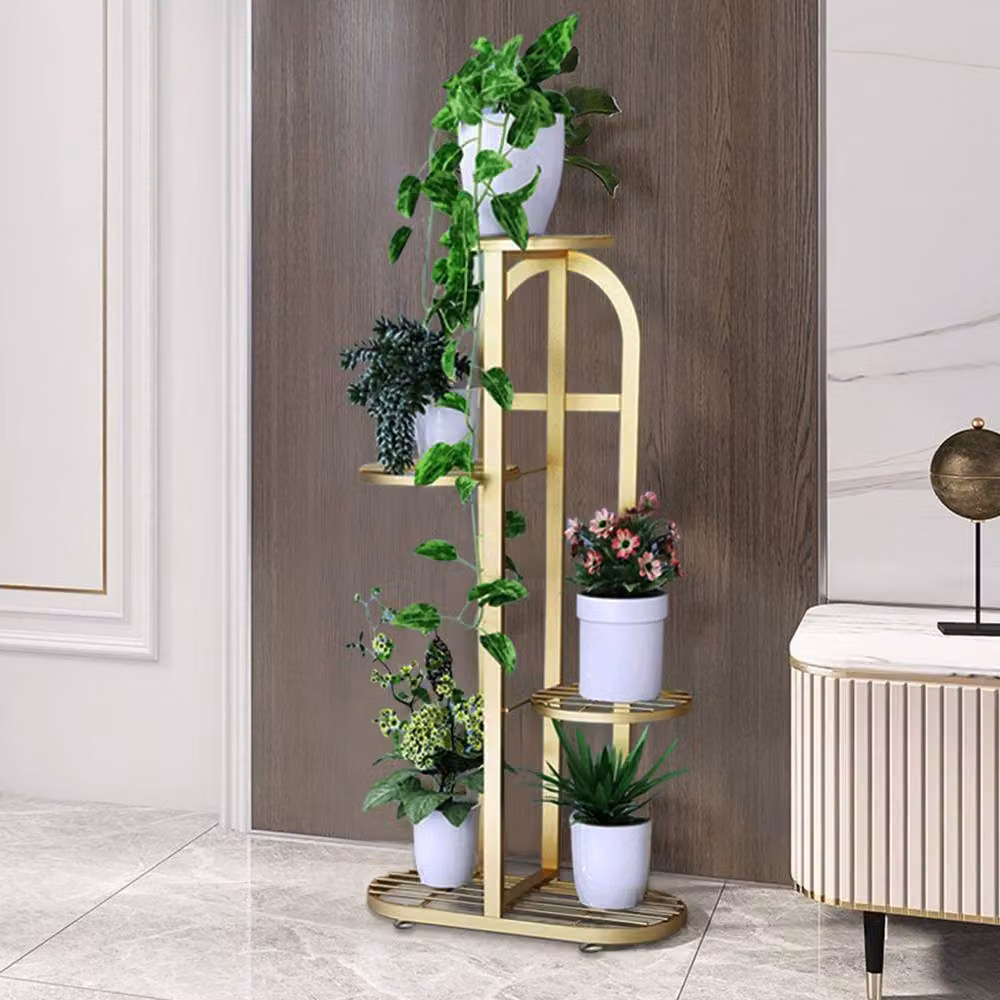 Living and Home 4-Tier Metal Plant Stand Decorative Display Shelf in Gold – 2