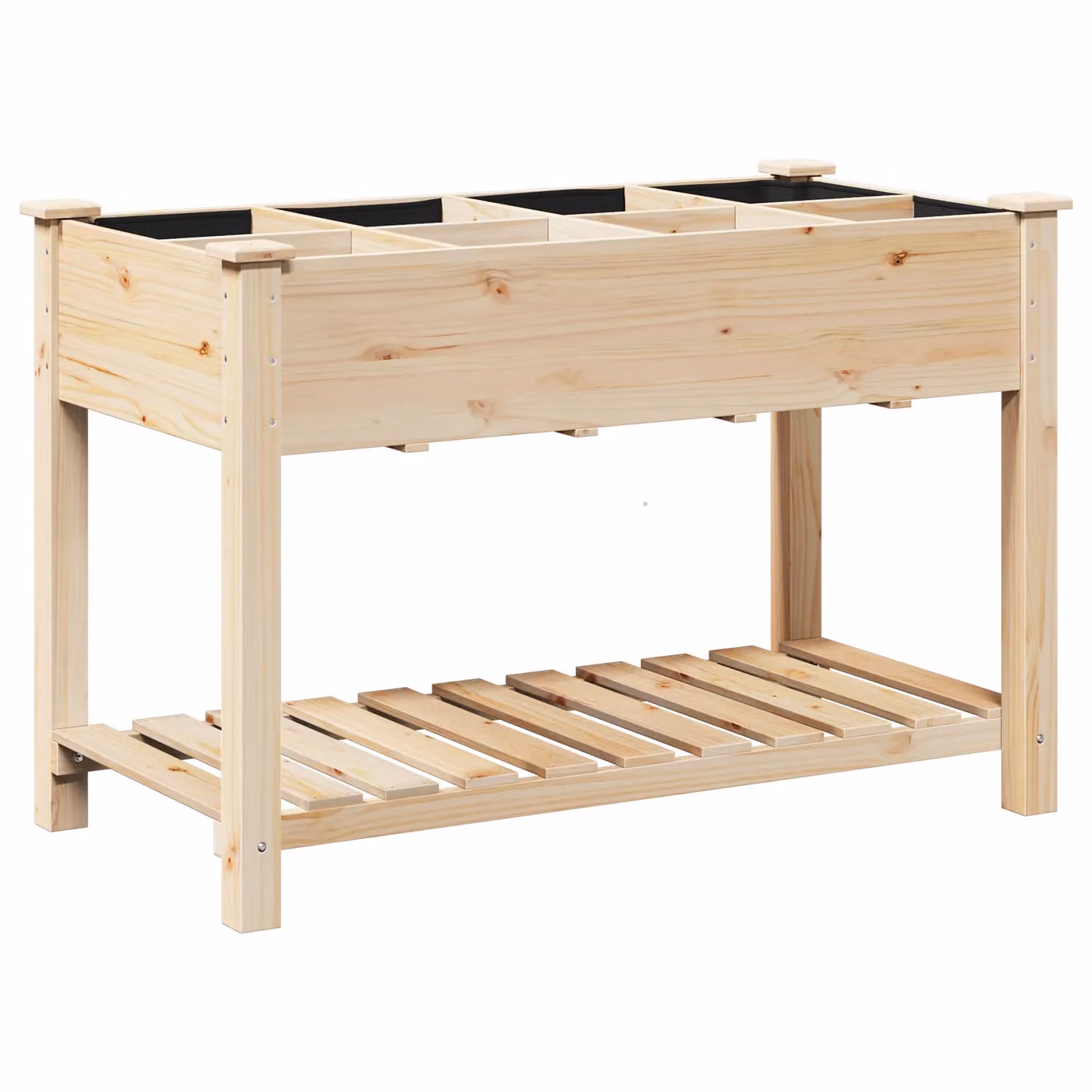 Berkfield Home Wooden Raised Garden Planter in Beige, W/D/H: 115 x 59 x 76 cm – 2