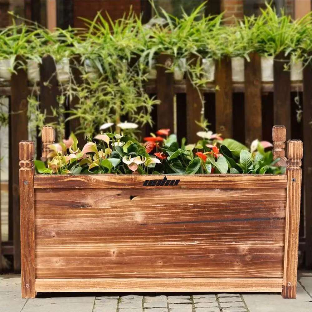 KORVIXA Brown Deep Planter Box for Vegetables, Flowers and Herbs, W/D/H: 60 x 30 x 33 cm – 4