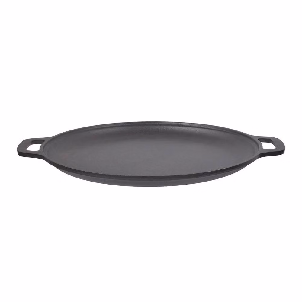 SPETLEK Pre-Seasoned Cast Iron Round Pizza Pan, Black, Diameter: 35 cm – 2