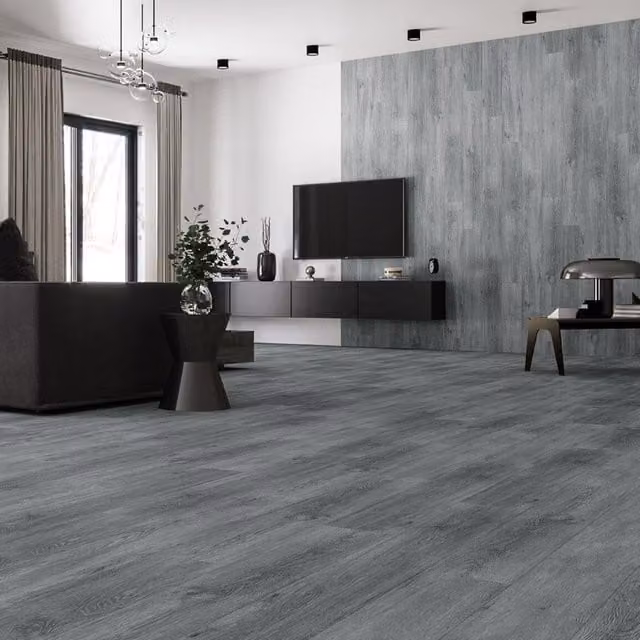 Livingandhome Self-adhesive Rustic Wood Look PVC Laminate Plank Flooring in Grey