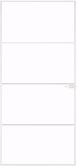 Berkfield Slim Modern Interior Door in White with Transparent Tempered Glass and Aluminium, W: 93 cm, H: 201.5 cm – 1