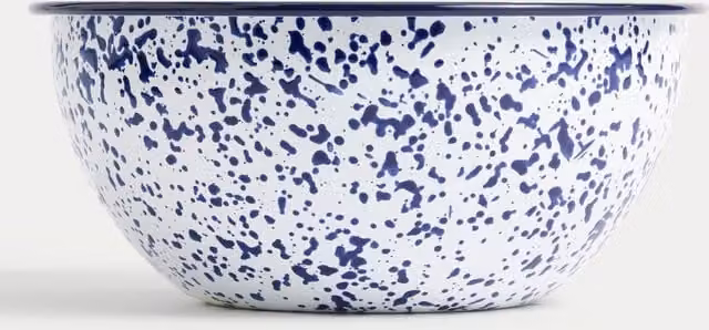 M&S Blue Enamel Round Mixing Bowl, 20 cm
