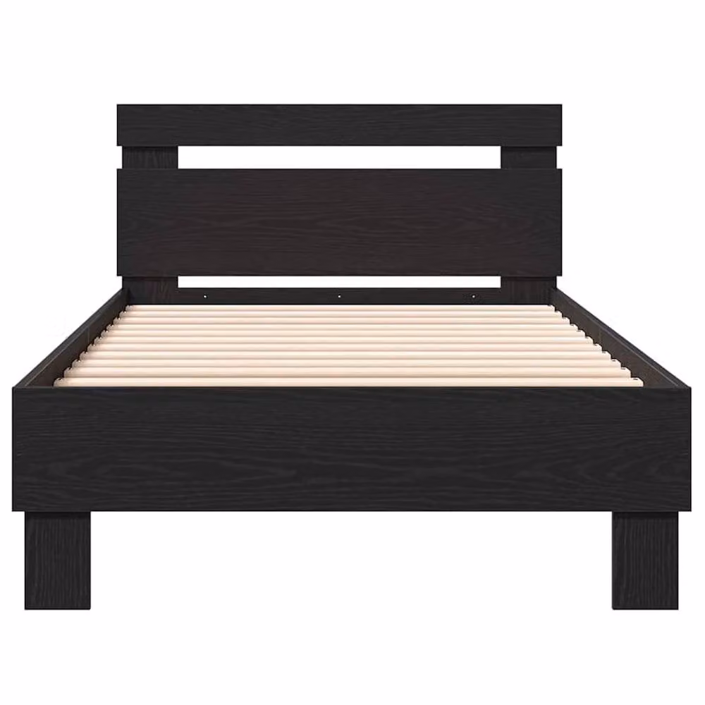 Berkfield Home Black Oak Bed Frame, W/D/H: 193 x 95 x 88 cm, Engineered Wood – 3