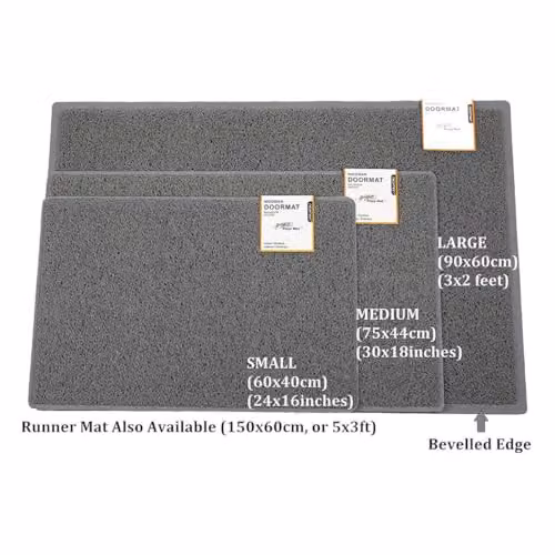 Oseasons Star Small Embossed Doormat in Black, Spaghetti Coil Vinyl with PVC Backing, W/D: 60 x 40 cm – 2