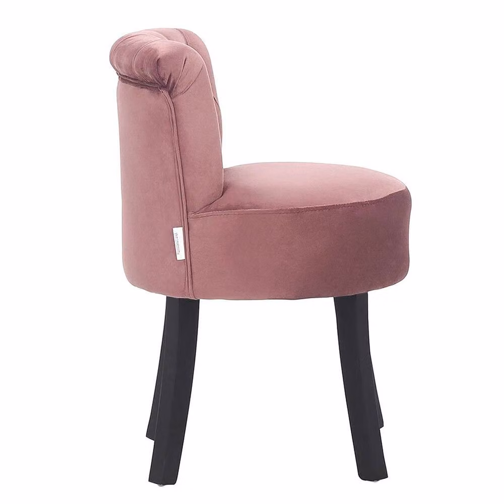 FORGEVIO Pink Velvet Fabric Dressing Table Chair – 2