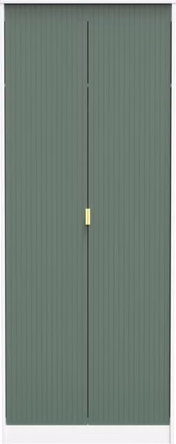Ready Assembled 2 U Bexley 2 Door Wardrobe in Green with Gold Details – 1