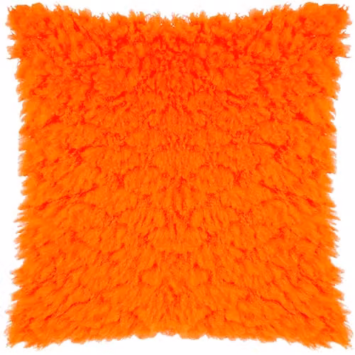 Heya Home Fluff Ball Faux Fur Cushion in Orange, W/D/H: 45 x 45 x 45 cm – 1