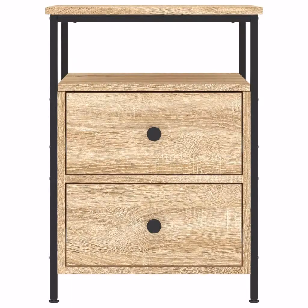 Berkfield Home Set of 2 Sonoma Oak Bedside Cabinets in Brown, W/D/H: 44 x 45 x 60 cm – 2