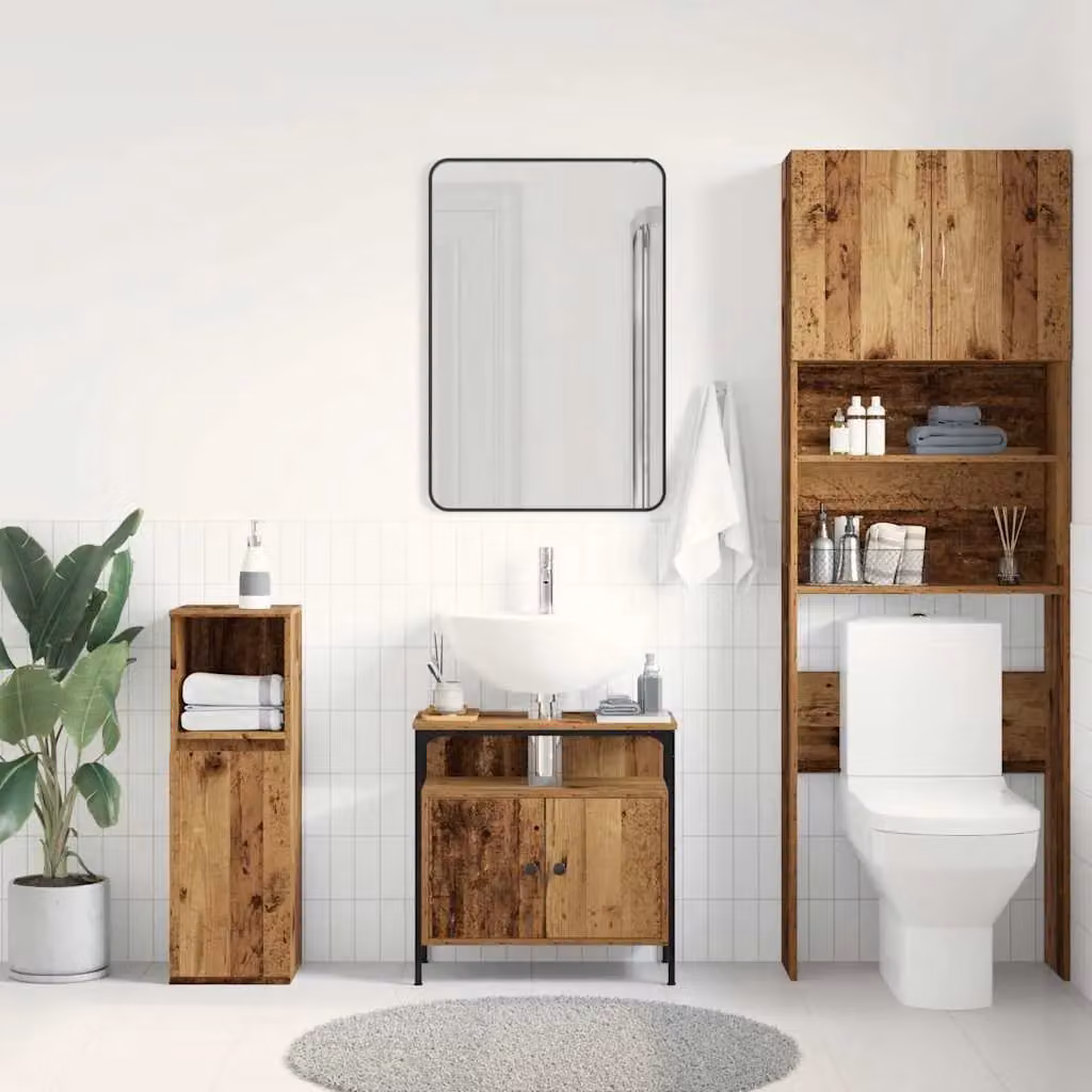 Berkfield Home Freestanding Bathroom Sink Cabinet in Old Wood Brown, W/D/H: 60 x 30 x 60 cm – 2