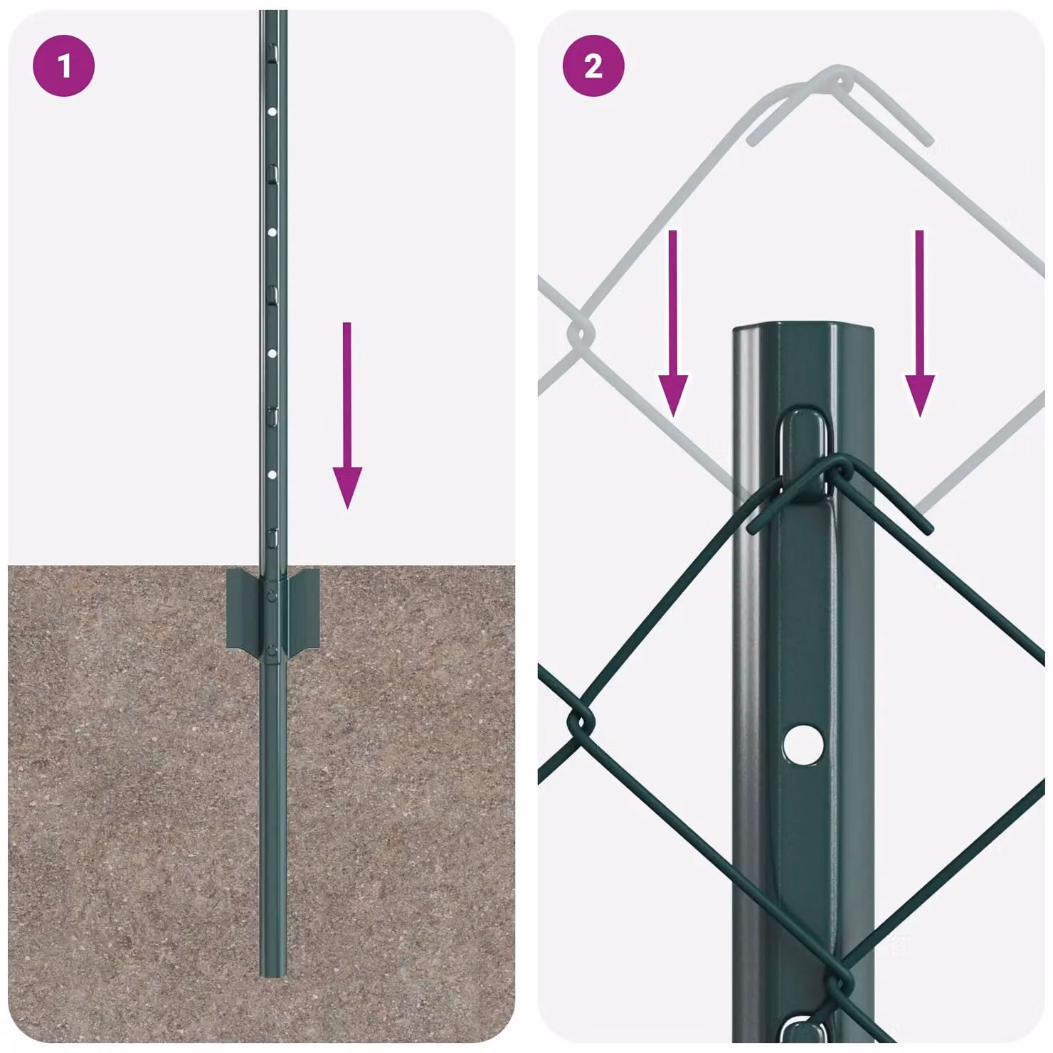 Berkfield Home Green PVC-Coated Steel Chain Link Fence with 10 In-Ground U Posts, W: 10 m, H: 0.6 m – 5