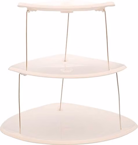 St Helens Home & Garden 3-Tier Twist & Fold Melamine Serving Trays in White – 1
