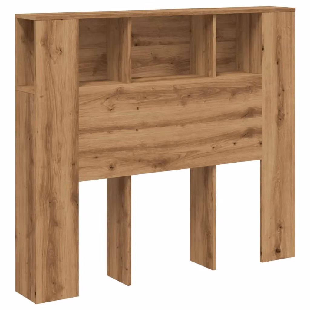 Berkfield Home Artisan Oak Headboard Cabinet in Brown, W/D/H: 120 x 19 x 104.5 cm – 2