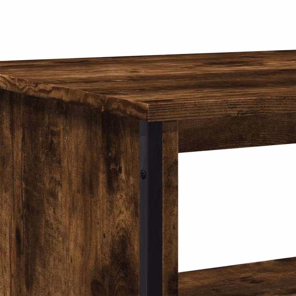 Berkfield Home Industrial Smoked Oak Coffee Table in Brown, W: 75 cm, D: 51 cm, H: 40 cm – 5