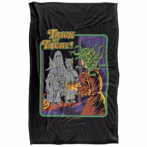Steven Rhodes Trick Or Treat Retro Halloween Fleece Throw Blanket, Multicolour, W/D/H: 91 x 147 cm – 5