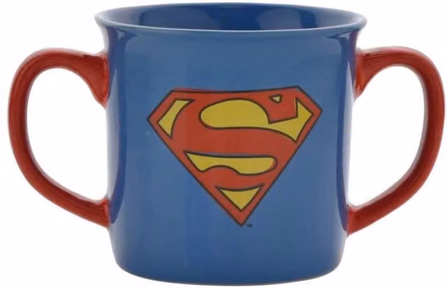 KDMD Warner Bros Superman Double Handed Bone China Mug in Dark Blue