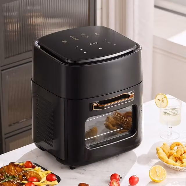 Livingandhome 15L Oil-Free Hot Air Fryer with Non-stick Cookers, Black