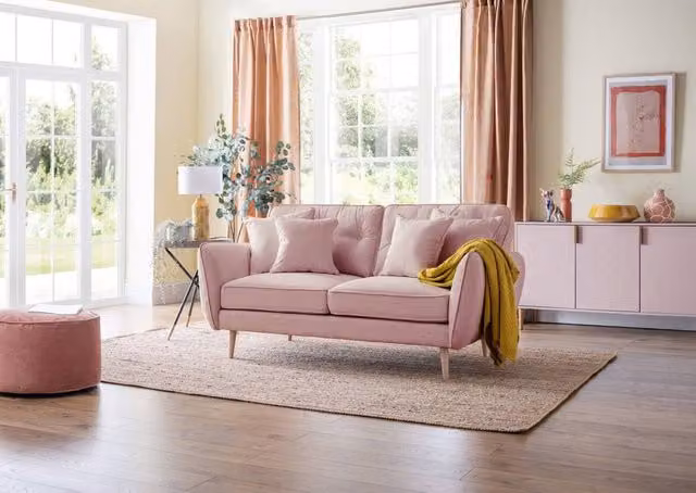 The Great Sofa Company Ailis Medium Upholstered Sofa in Dusty Pink – 1