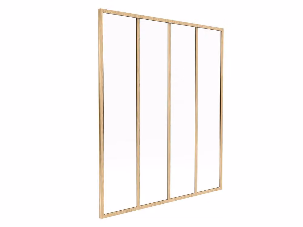 Vente-unique Workshop-Style Partitioning Screen in Powder-Coated Aluminum, Light Oak and Brown, W: 120 cm, H: 130 cm – 2