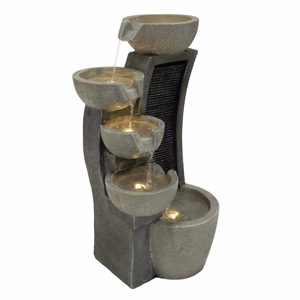 Monstershop Electric Tabletop Cascade Water Feature in Grey, W/D/H: 31 x 31 x 65 cm – 2