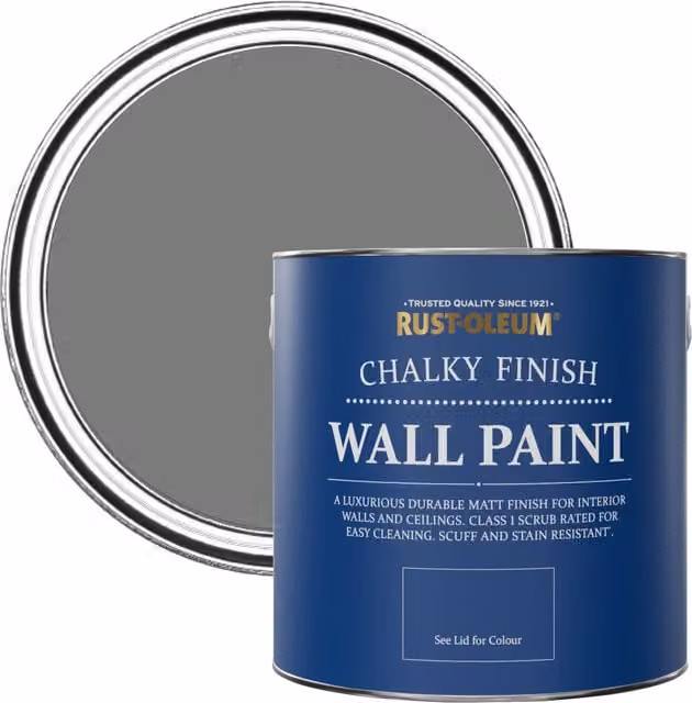 Rust-Oleum Matt Chalky Wall Paint, Grey, 2.5L – 1