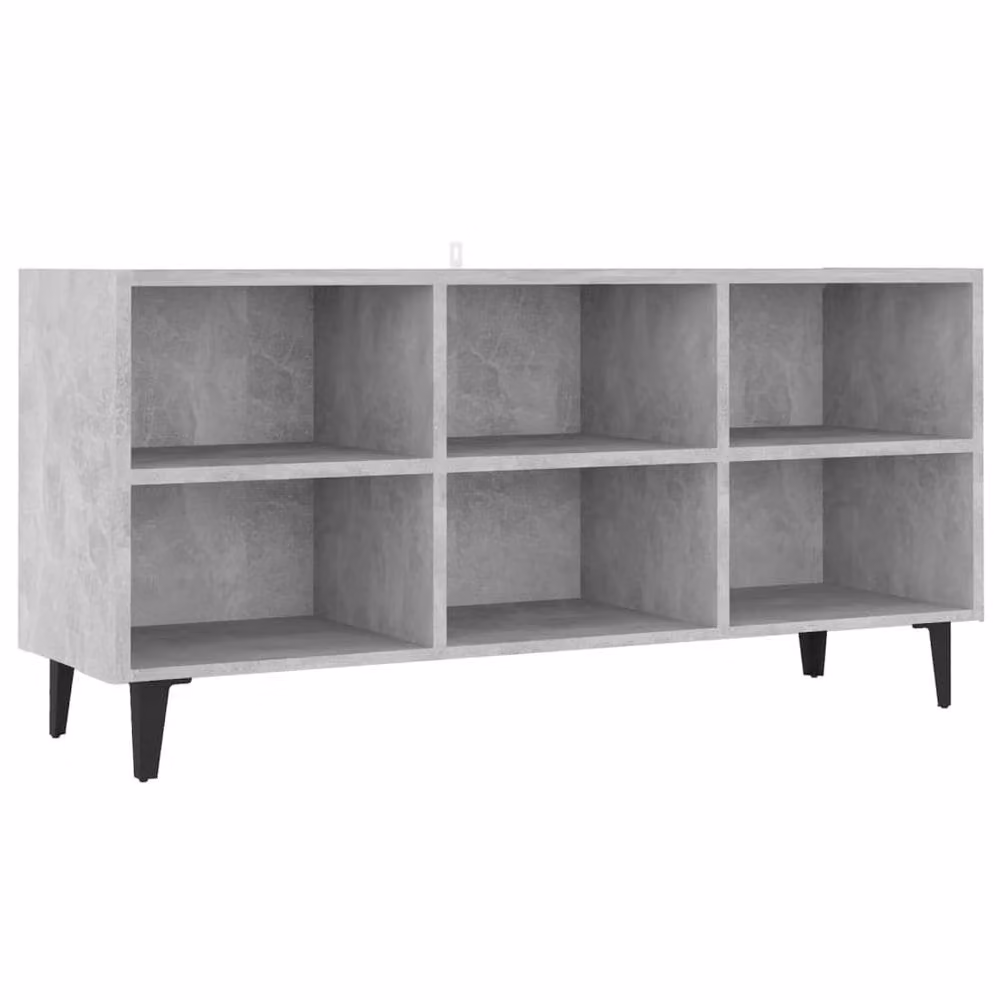 Berkfield Home Industrial TV Cabinet with Metal Legs in Concrete Grey, W: 103.5 cm, D: 30 cm, H: 50 cm – 3