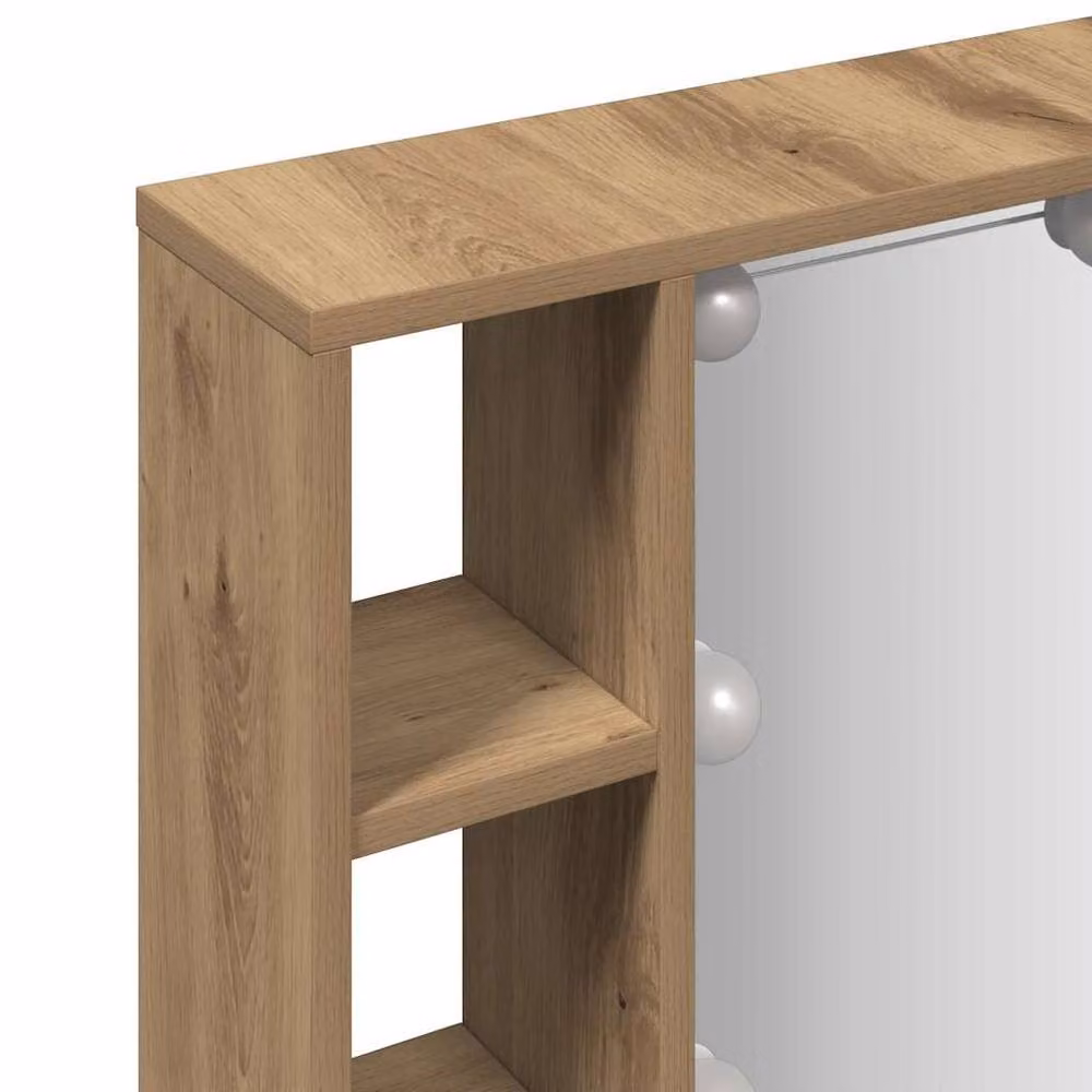 Berkfield Home LED Mirror Cabinet in Artisan Oak Brown, W/D/H: 76 x 15 x 55 cm – 5