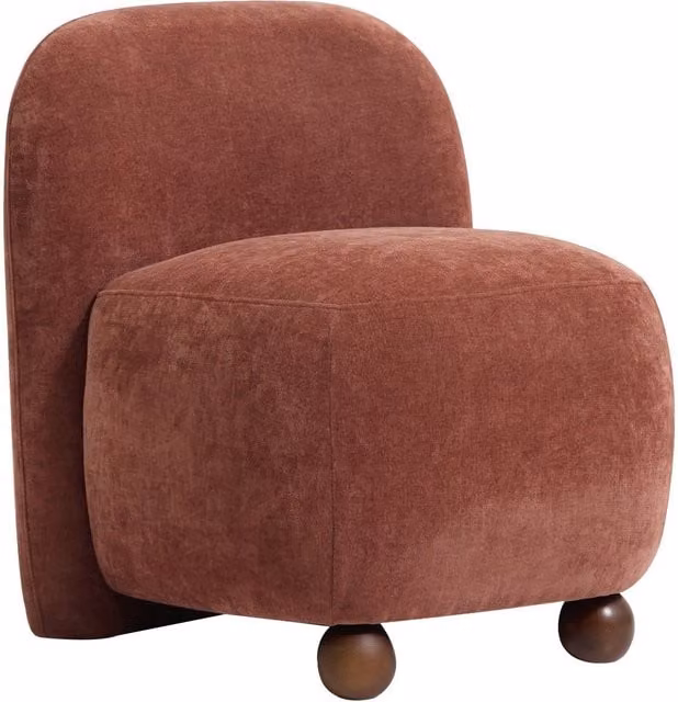 Nordlys Scandinavian Lounge Armchair with Red Fabric and Solid Wood Legs – 1