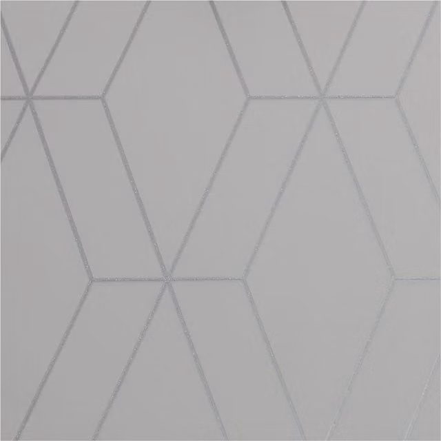 Superfresco Diamond Geometric Grey and Silver Abstract Modern Wallpaper, Width: 52 cm, Length: 1000 cm
