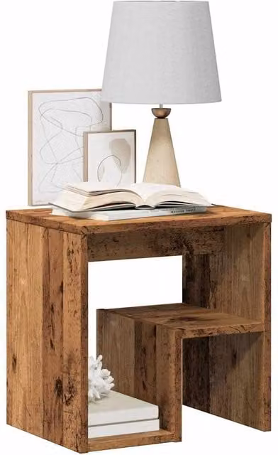 Berkfield Home Bedside Cabinet in Brown Old Wood, W/D/H: 40 x 30 x 40 cm