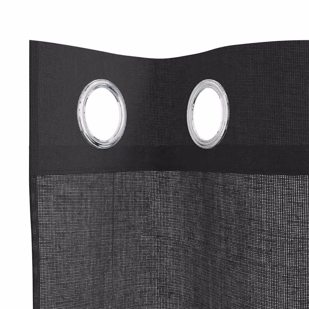 Berkfield Home Black Voile Fabric Panel Curtains with Eyelets, 2 Pack, W: 140 cm, H: 260 cm – 5