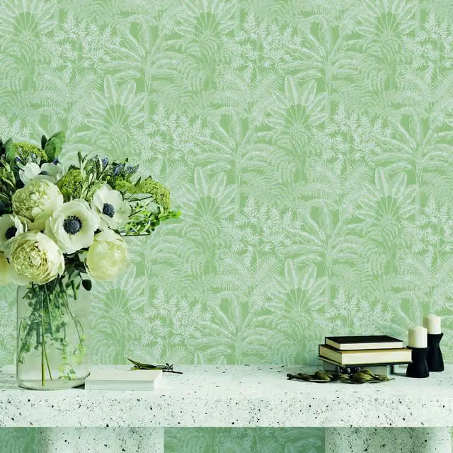 Superfresco Easy Intrigue Trees Botanical Floral Wallpaper in Sage Green