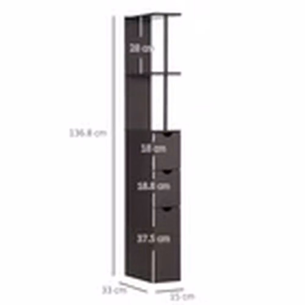 EONLION Brown Tall Freestanding Bathroom Storage Cabinet with Internal Shelves and Drawers – 2